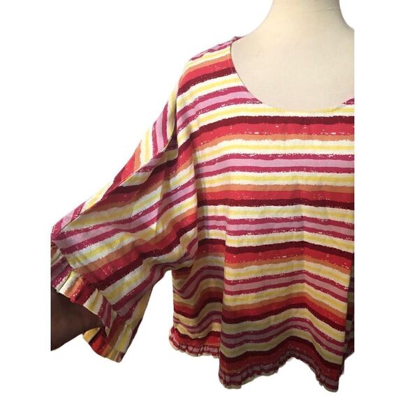 Linen Cynthia Striped Red Orange Multicolor Linen Blend Boxy Fit Top size xl
Co - Picture 3 of 12